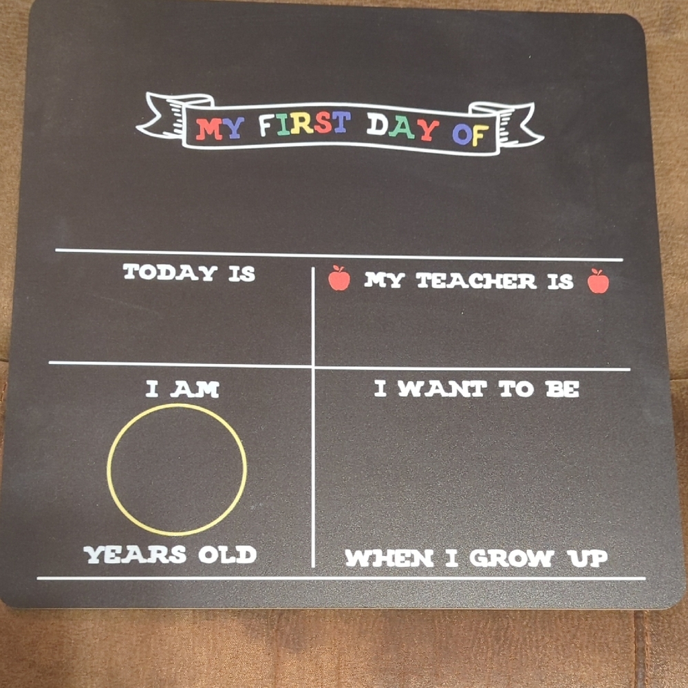 My First Day Of Chalkboard Sign - Black